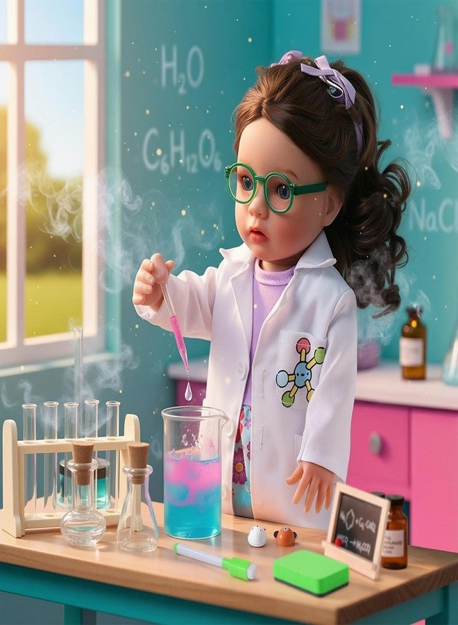 BABESIDE American Realistic Baby doll Girl - 16-Inch Scientist Doll PlaySet with Microscope & Toy Chemistry Lab Accessories for 5 6 7 8 9 10 11 12 Years Girl Gift, Pretend Play, Birthday & Christmas - Image 2